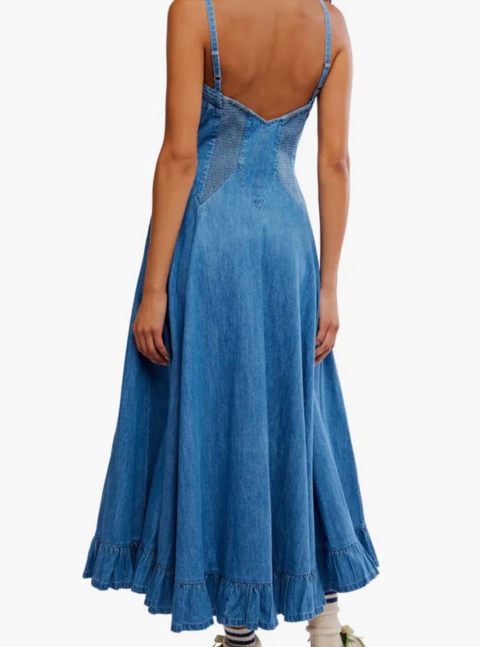 NWT Free people Another Season Denim Midi Dress - Picture 2 of 8